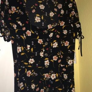 Black floral blouse
